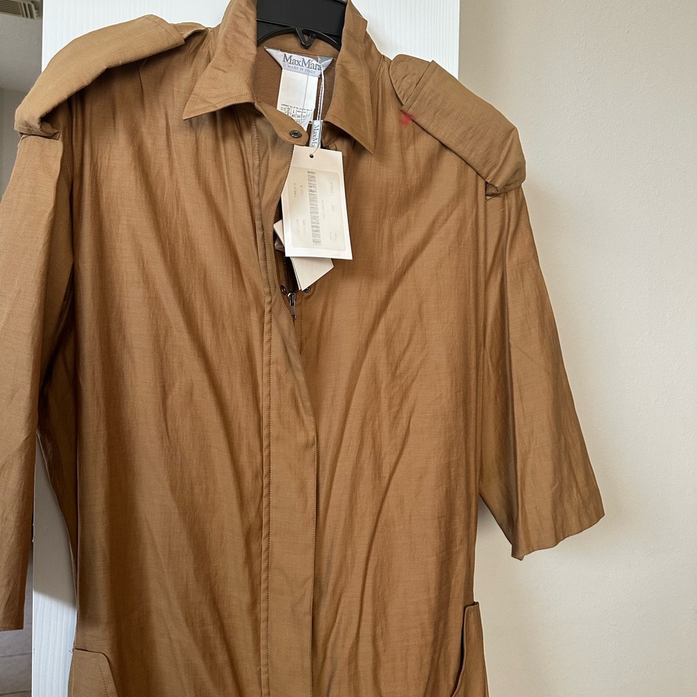 MaxMara Tan Button-Up Dress